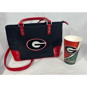 University of Georgia Purse & Spirit Cup Set – Black & Red Bulldog Logo